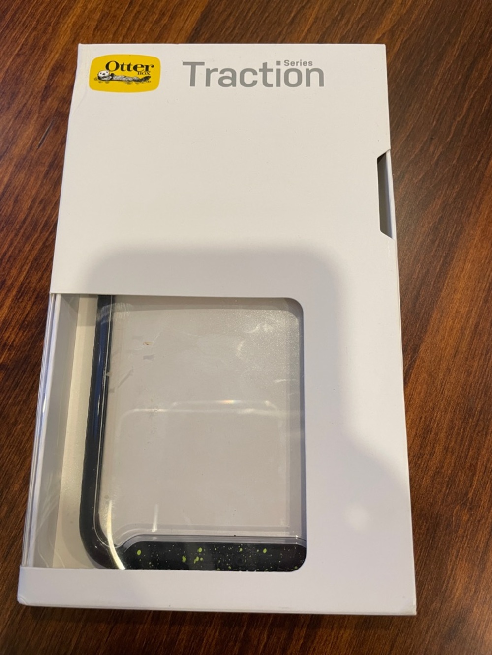 OtterBox Traction Series Clear Case with Black Bumper and Neon Green Speckle